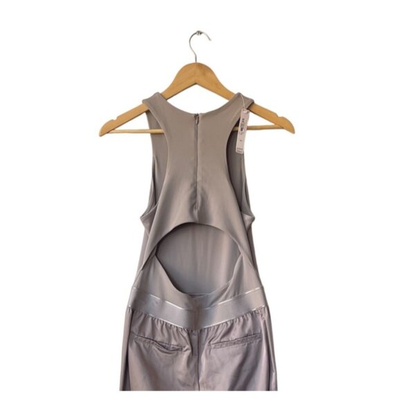 Victoria's Secret Lux Glossy Sport Wide Leg Jumpsuit Size M NWT VSX Brown Mocha - Picture 8 of 14